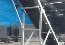 Ленточный конвейер-транспортер с шевронной лентой